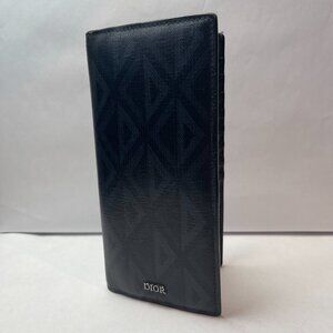Dior Black Diamond Vertical Long Wallet - Preowned
